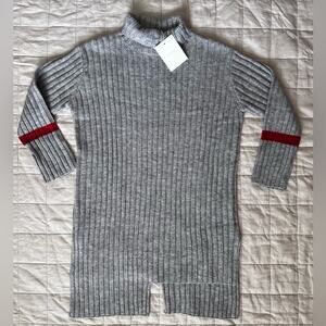 NWT Avantlook Artsy Grey Chunky Rib Knit Asymmetrical Cut Mini Dress / Tunic - S